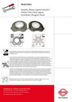TSI 03/2021 Paraolio, Albero a gomiti 026.812 Citroën | Fiat | Ford | Jaguar Land Rover | Peugeot | Rover
