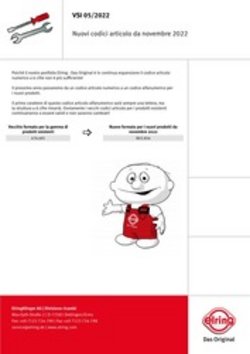 VSI 05/2022 Nuovi codici articolo da novembre 2022